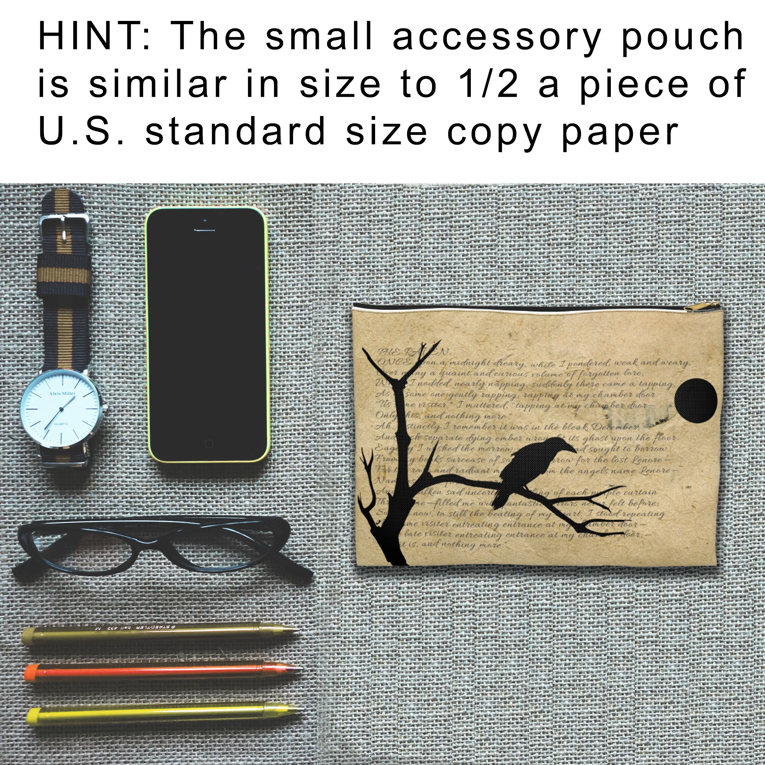 The Raven Nevermore Accessory Pouches (select size)