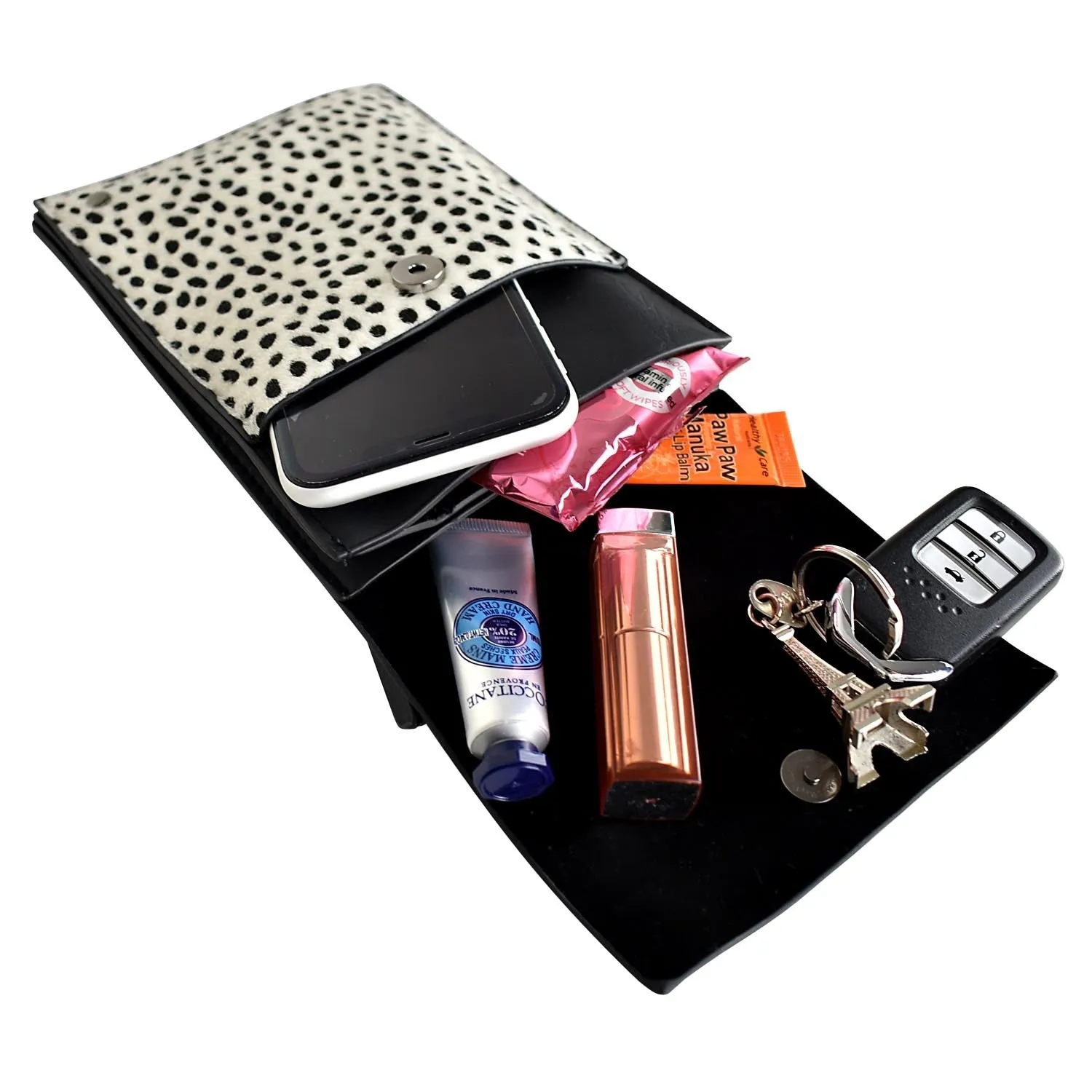 THSB1008: White: Animal Print Cross Bag