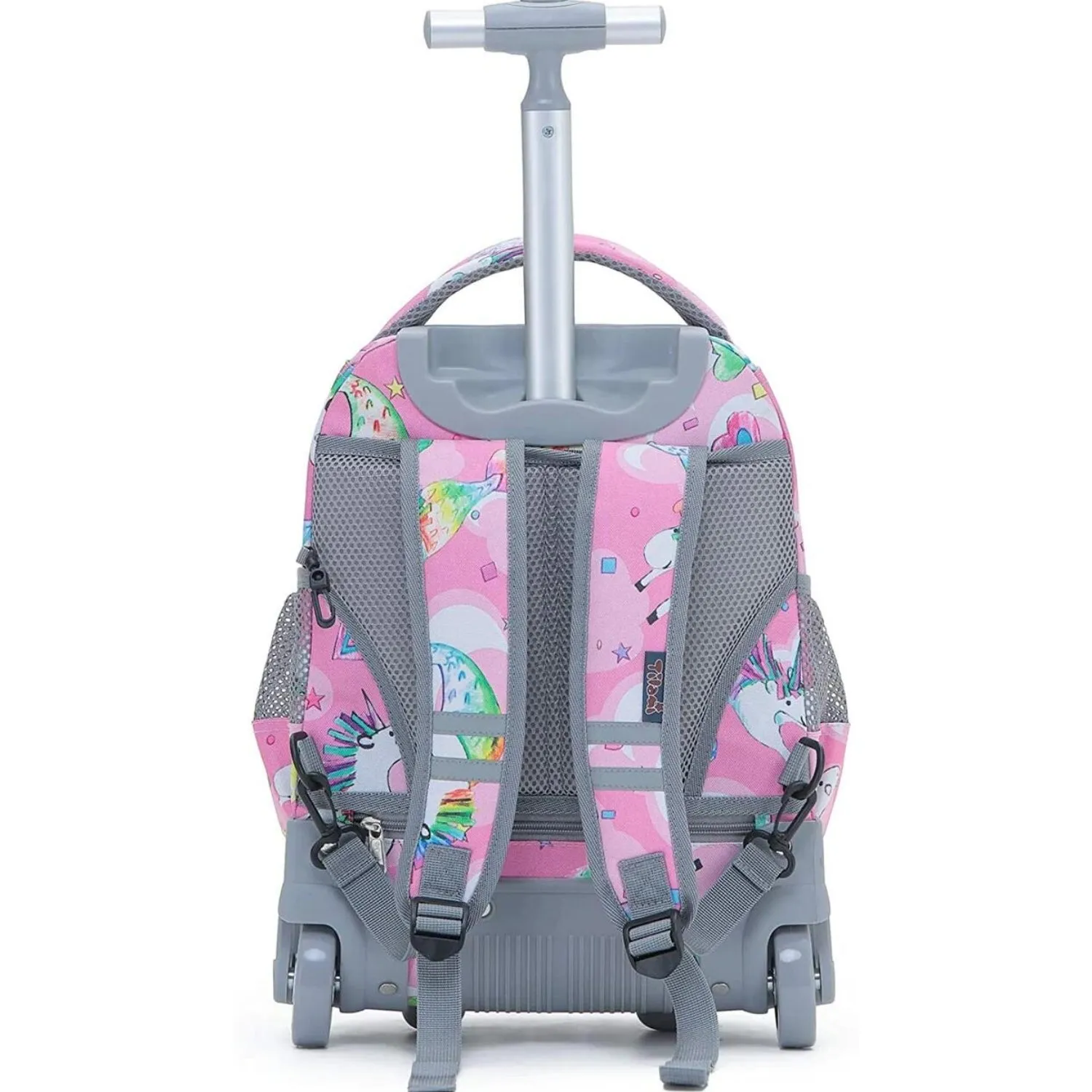 Tilami Pink Mermaid Unicorn 16 Inch Rolling Backpack School Travel Boys Girls