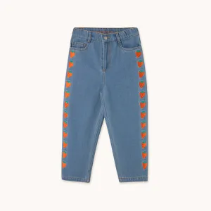 Tiny Cottons - Strawberries embroidered jeans