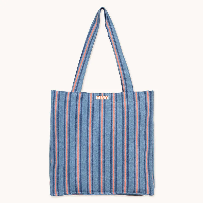 Tiny Cottons - Stripes denim tote bag