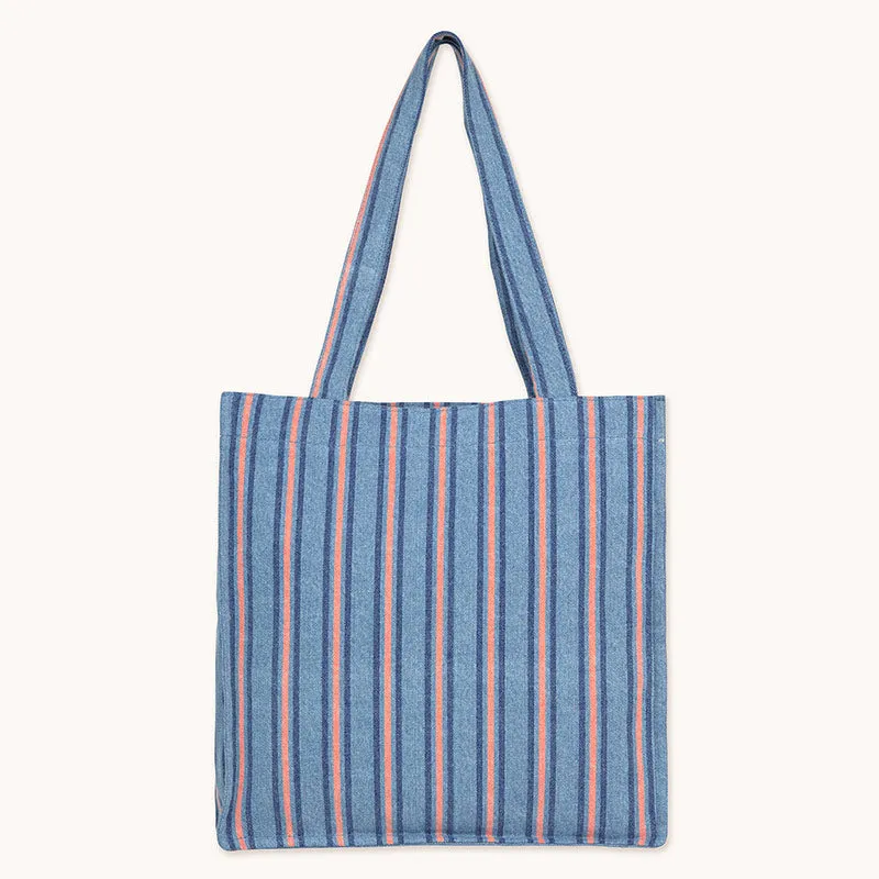 Tiny Cottons - Stripes denim tote bag