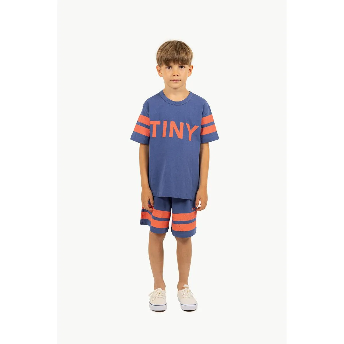 Tiny Cottons - Stripes logo shorts - navy