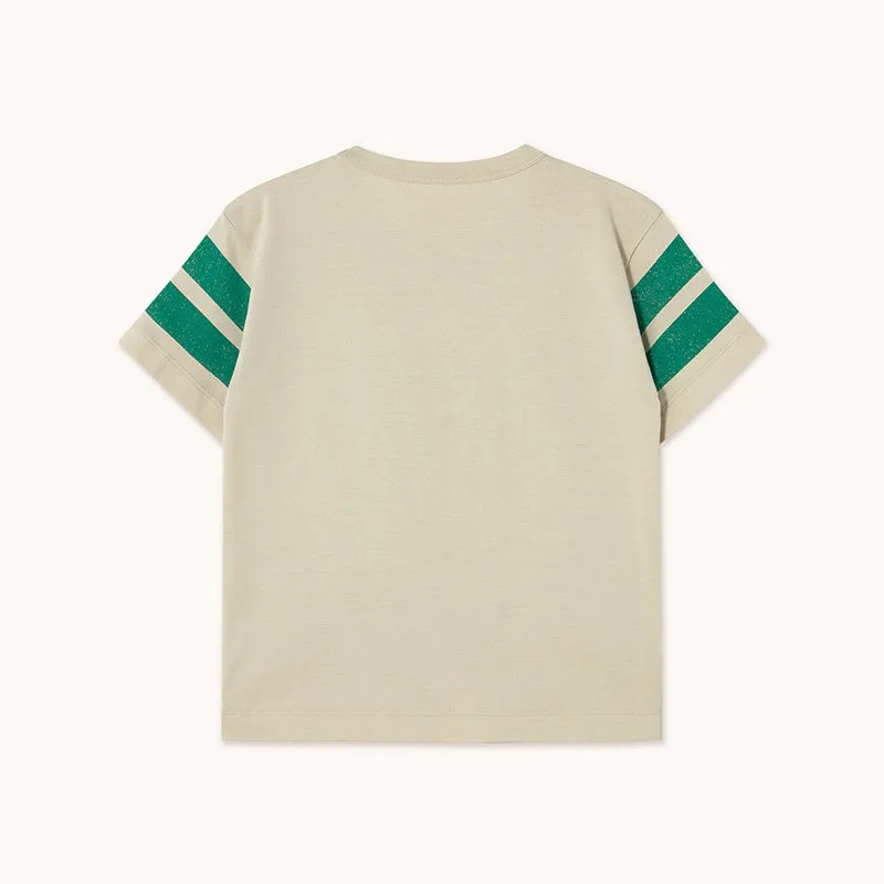 Tiny Cottons - Stripes logo tee - dark vanilla