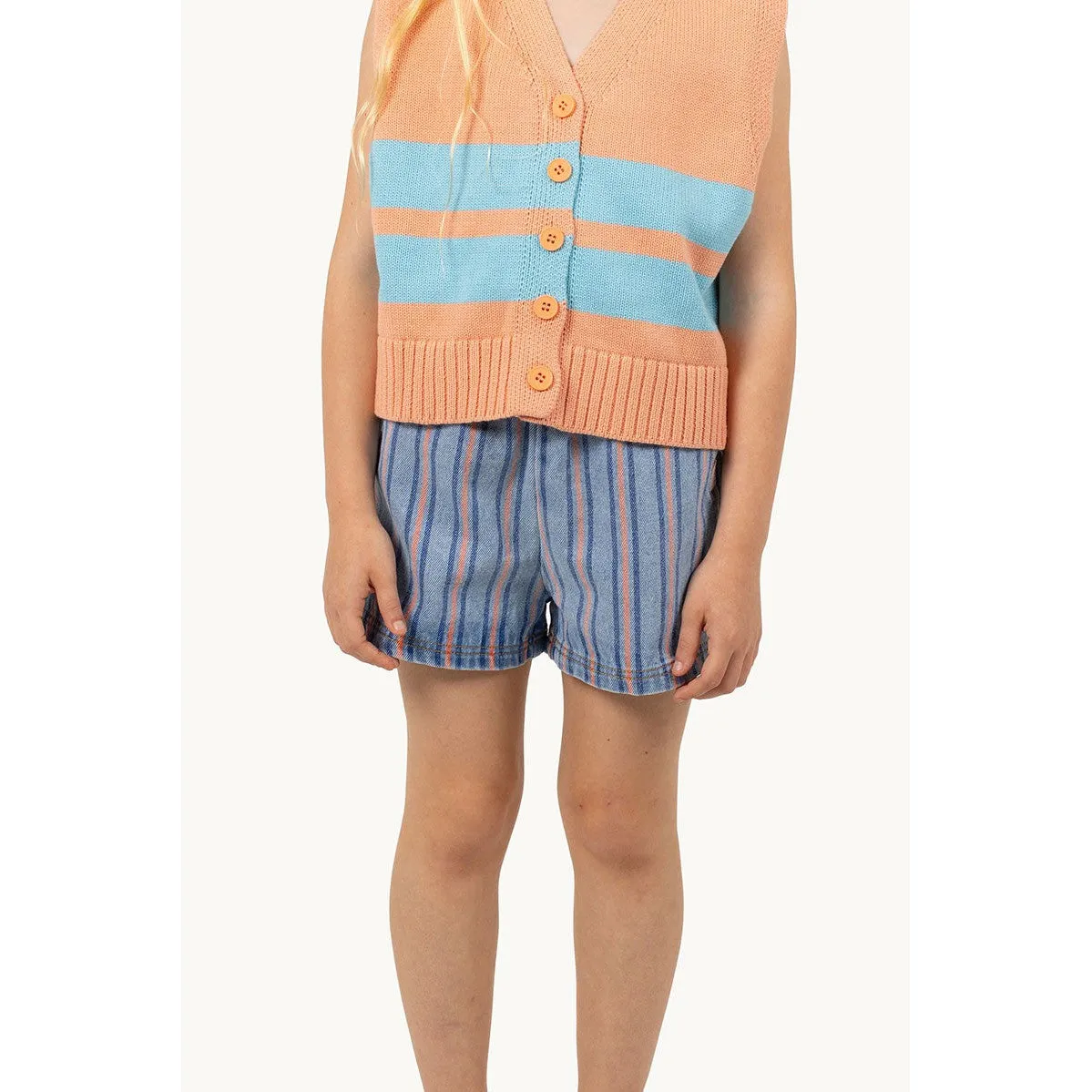 Tiny Cottons - Stripes multicolour denim shorts