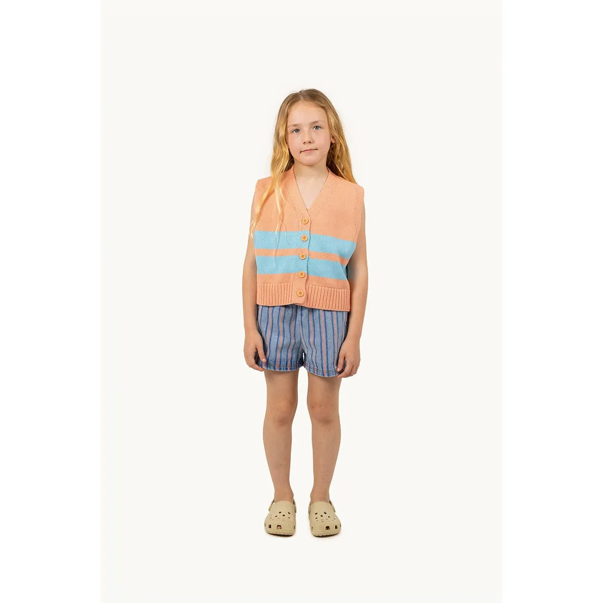 Tiny Cottons - Stripes multicolour denim shorts