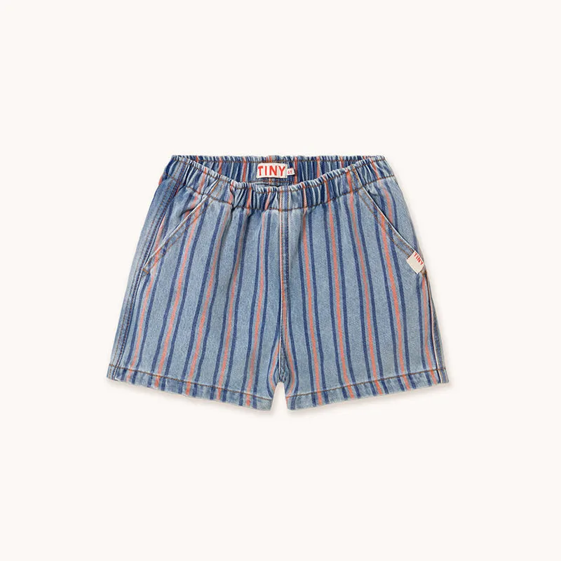 Tiny Cottons - Stripes multicolour denim shorts