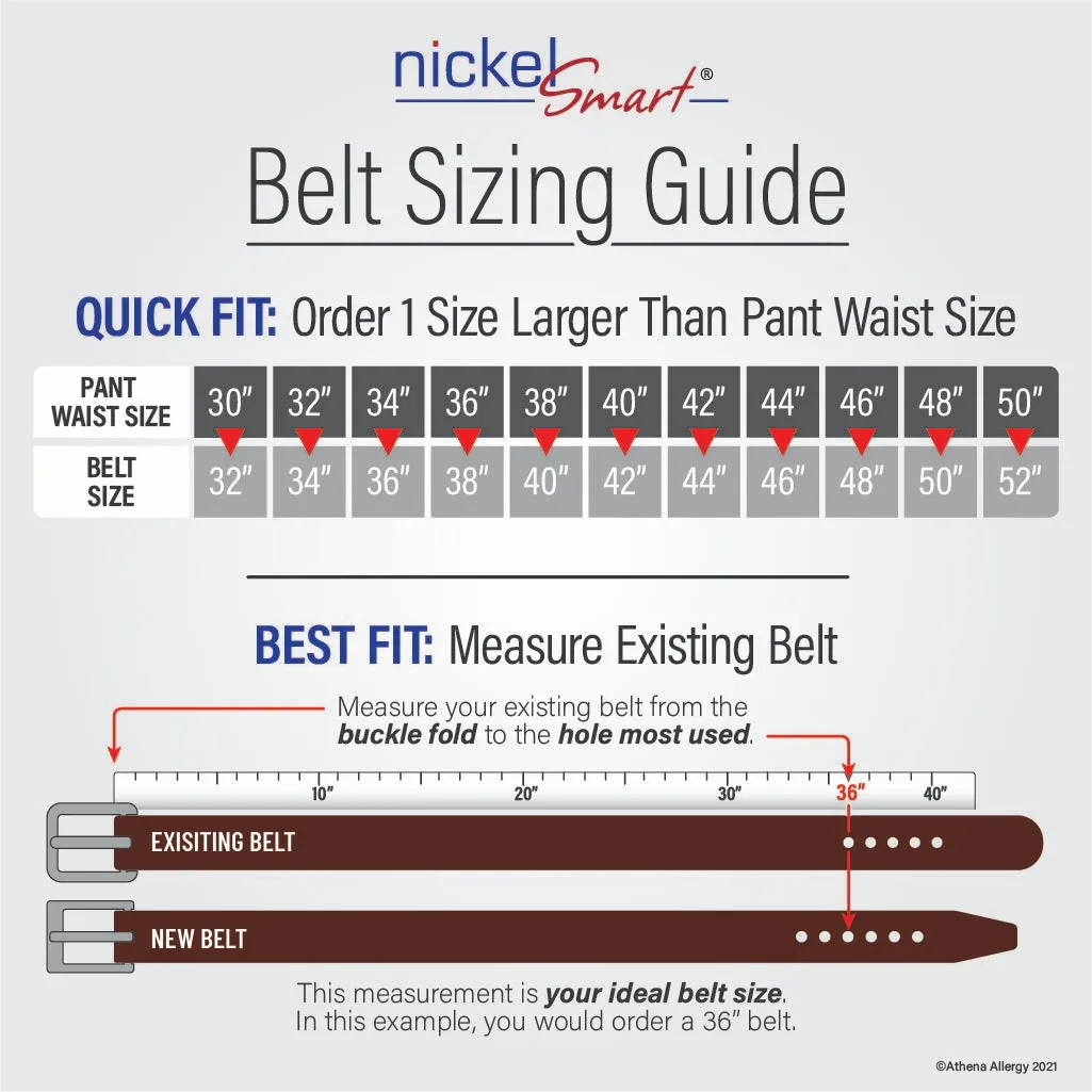 Titanium Wide Pin Brown Distressed Leather Belt by Nickel Smart®