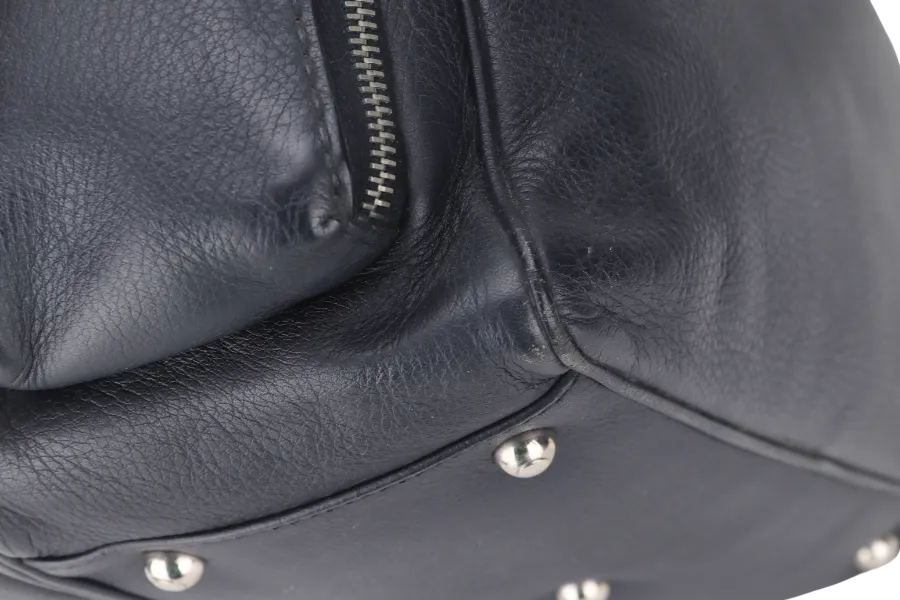 TODS T-BAG DARK BLUE FULL LEATHER WITH DUST COVER
