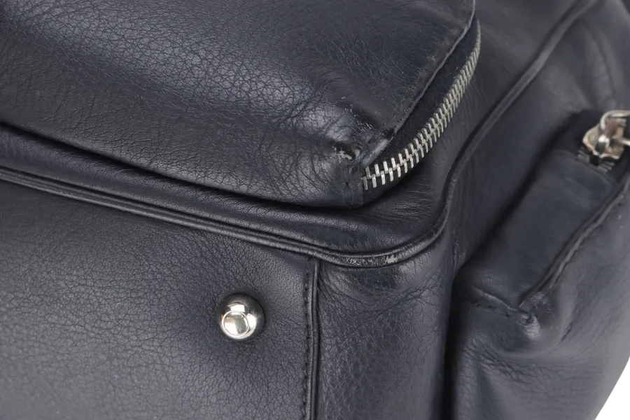 TODS T-BAG DARK BLUE FULL LEATHER WITH DUST COVER