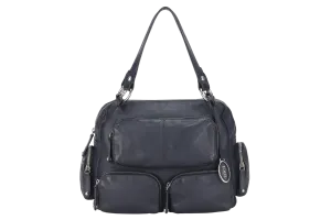 TODS T-BAG DARK BLUE FULL LEATHER WITH DUST COVER