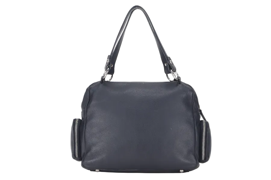 TODS T-BAG DARK BLUE FULL LEATHER WITH DUST COVER