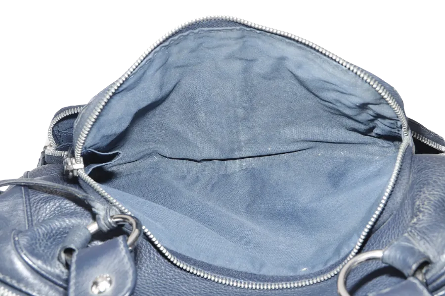 TODS T-BAG DARK BLUE FULL LEATHER WITH DUST COVER