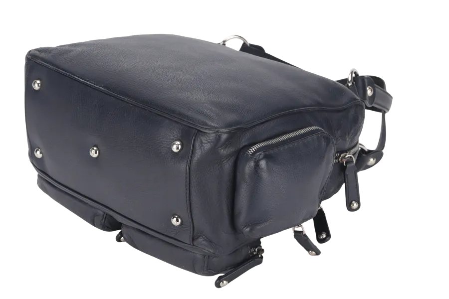 TODS T-BAG DARK BLUE FULL LEATHER WITH DUST COVER