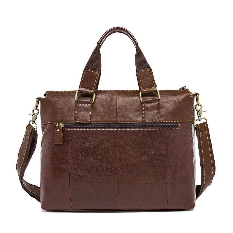 Top Grain Leather Briefcase, Mens Business Leather Briefcase, Men’s Casual Messenger Bag
