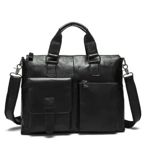 Top Grain Leather Briefcase, Mens Business Leather Briefcase, Men’s Casual Messenger Bag