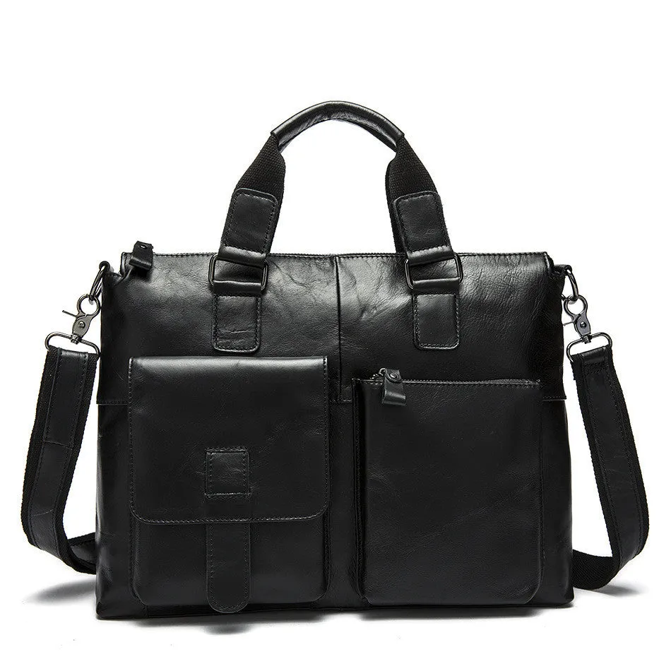 Top Grain Leather Briefcase, Mens Business Leather Briefcase, Men’s Casual Messenger Bag