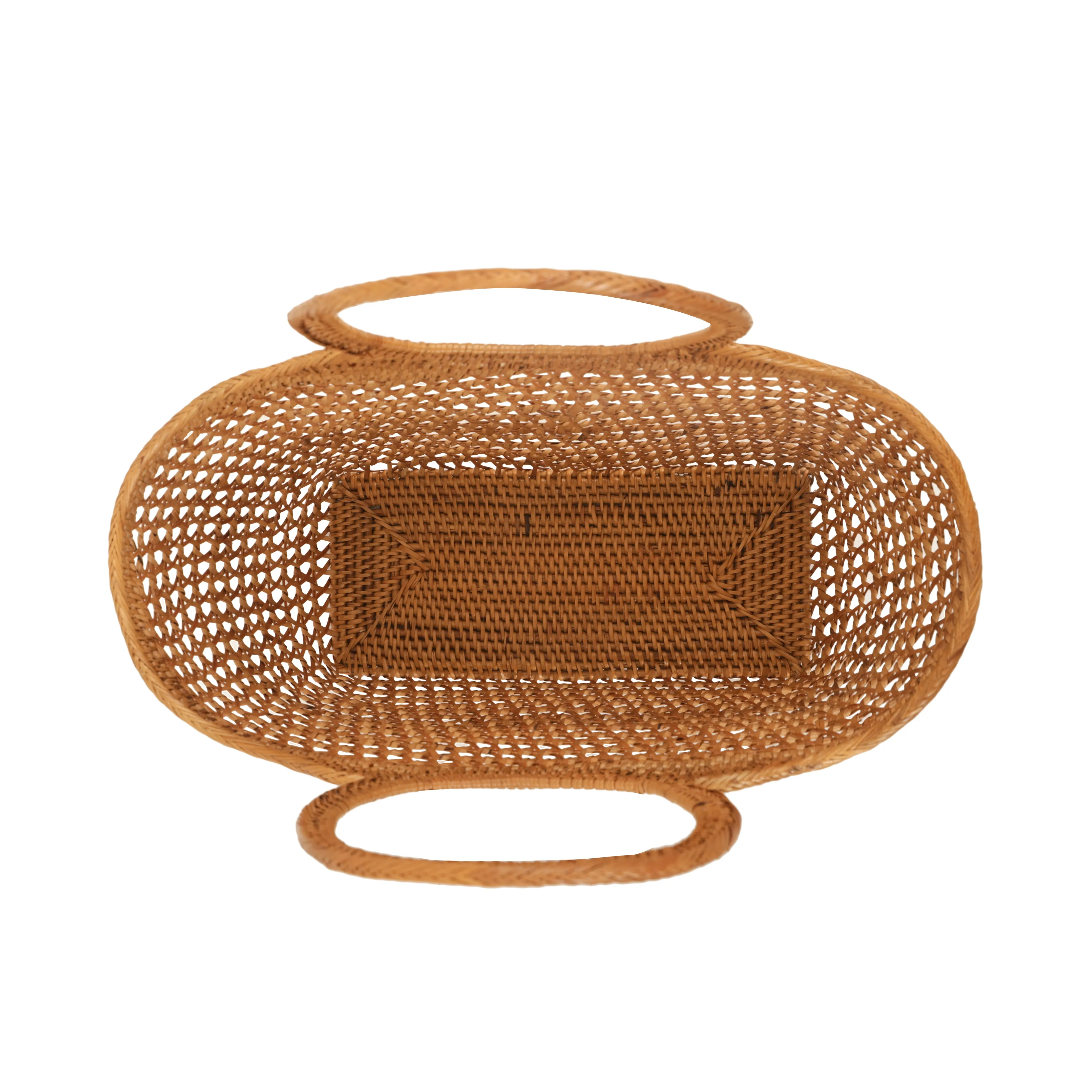 Top Handle Open Weave Tote Bag