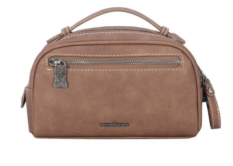 TR136-190 Trinity Ranch Hair On Cowhide Collection Travel Pouch-Brown