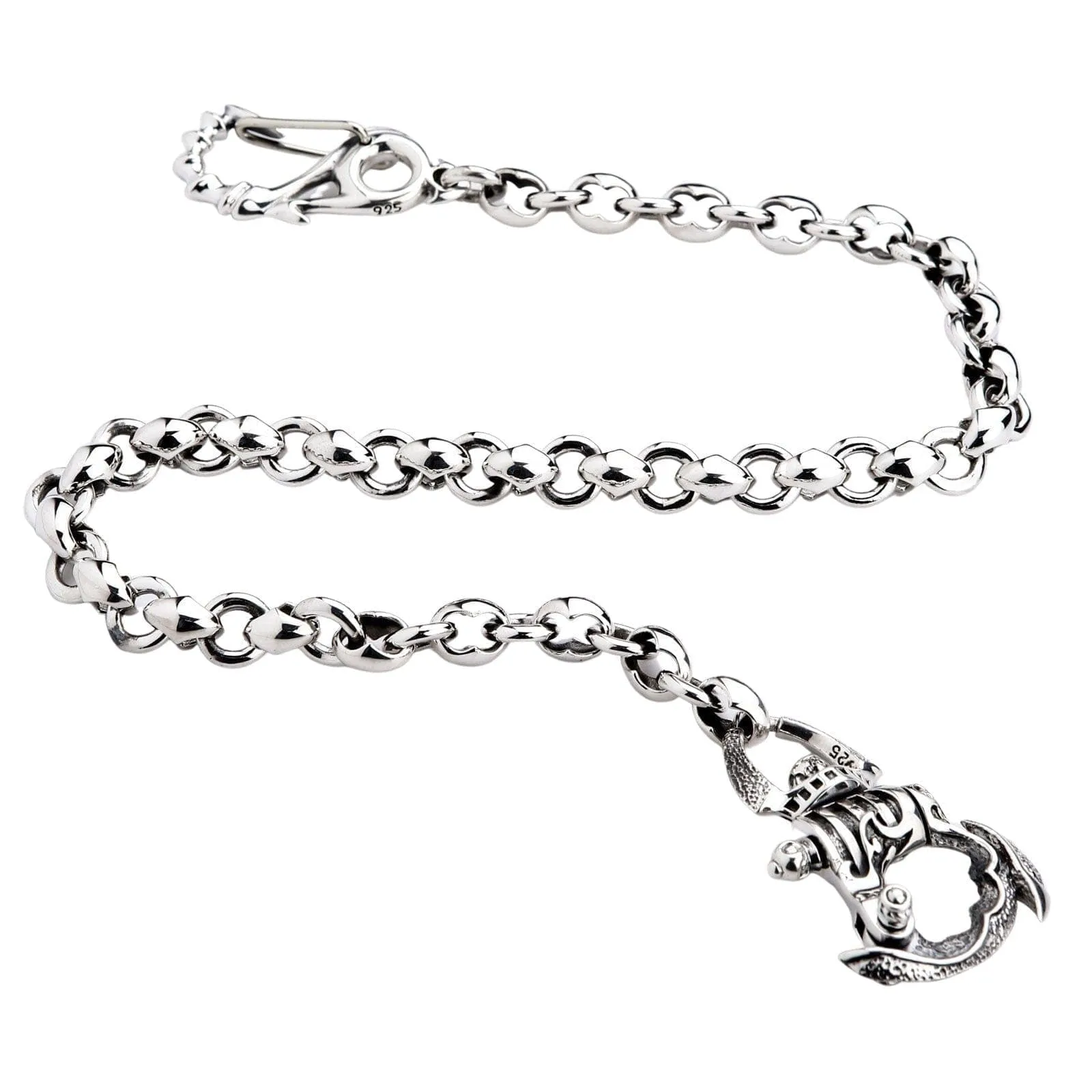 Tribal Gothic Sterling Silver Biker Wallet Chain