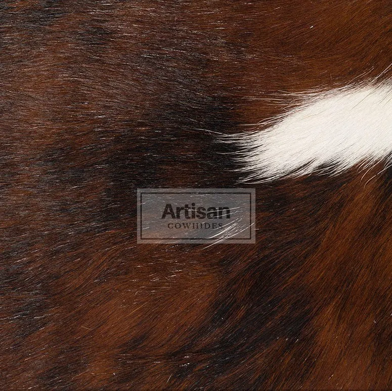 Tricolor White Backbone Cowhide Rug - Size (XL 7' x 6' ft | L 6' x 5'5" ft) | Premium Cowhide Rug