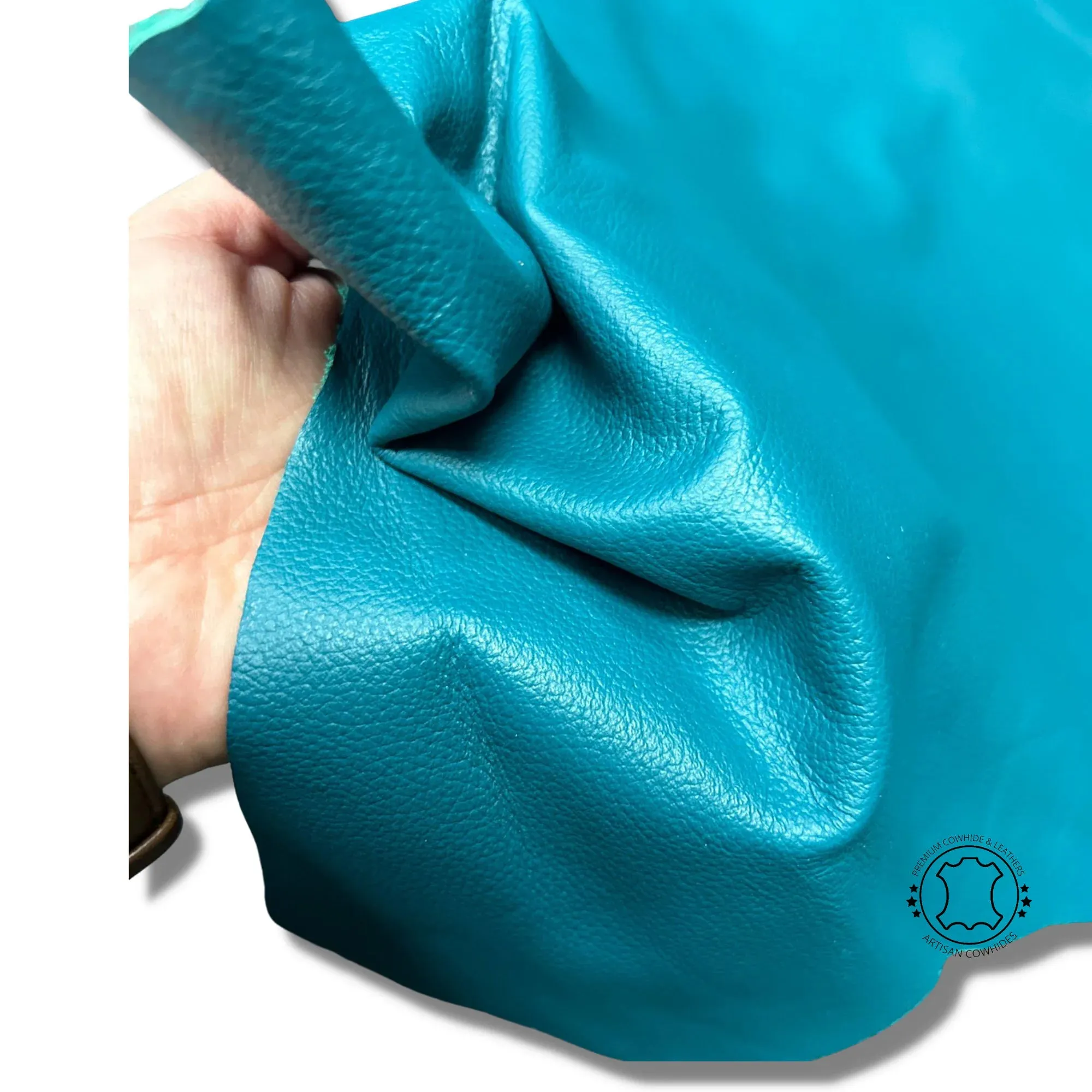TURQUOISE BLUE LEATHER  Cowhide LEATHER PRE CUT Pieces | 12"x12", 12"x18", 12"x24" Precuts Sheets for Crafts