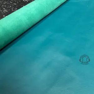 TURQUOISE BLUE LEATHER  Cowhide LEATHER PRE CUT Pieces | 12"x12", 12"x18", 12"x24" Precuts Sheets for Crafts