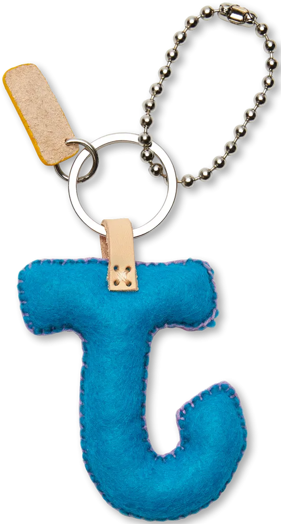 TURQUOISE FELT ALPHABET CHARMS
