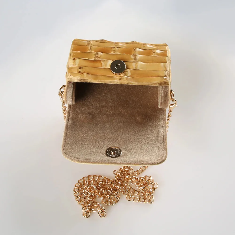 Unique Handmade Natural Wood Rattan Straw Handbag