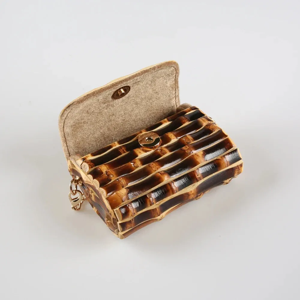 Unique Handmade Natural Wood Rattan Straw Handbag