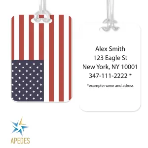United States of America USA Flag Rectangle Luggage Tag