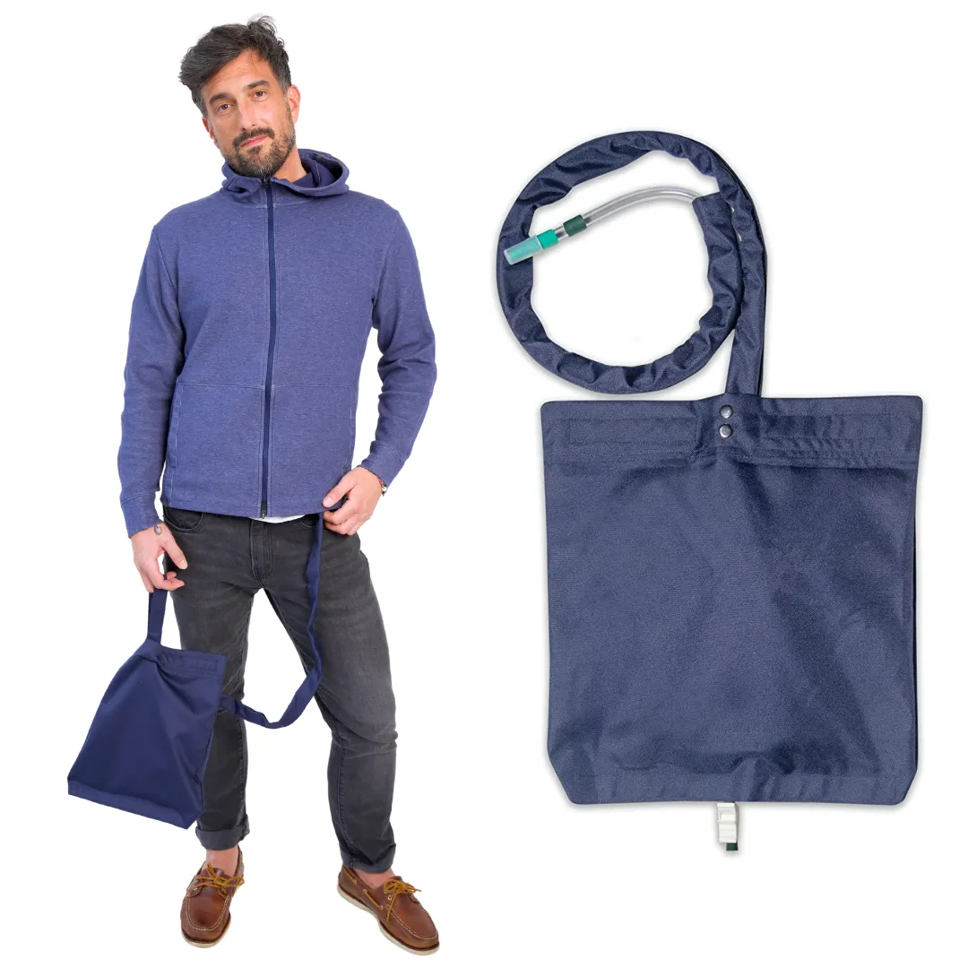 Urine Catheter Bag Cover with Snap on Pipe Cover & Hanging Strap