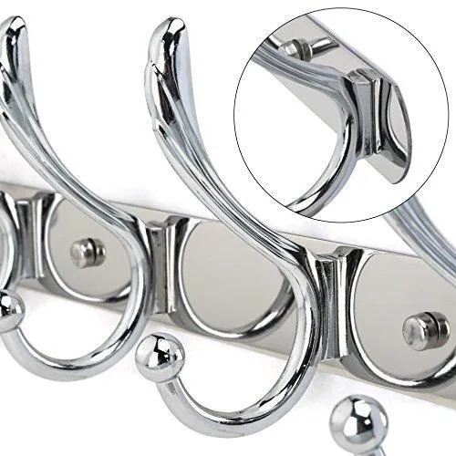 Urorbit Classic Coat Hook Aluminium Alloy Coat and Hat Hooks Robe Bath Kitchen Towel Utensil Utility Hook Garment Rack Hanger Rail Holder, Wall Mount,