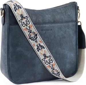 Vegan Leather Crossbody Bags for Women, Trendy Shoulder bags With Wide Shoulder Strap