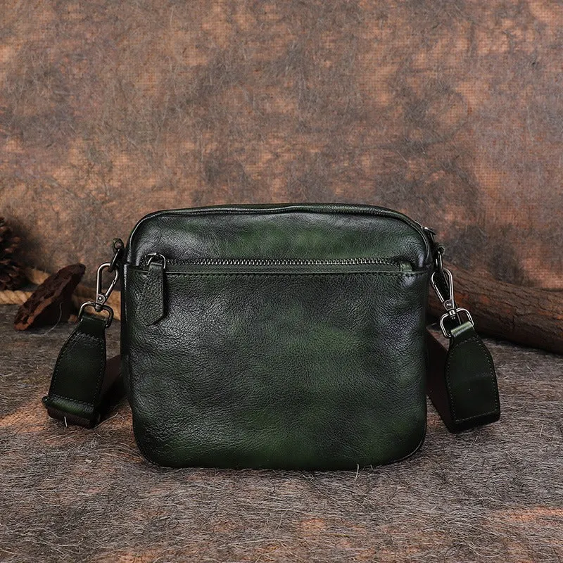 Vintage Black Gray Leather Womens Saddle Shoulder Bag Small Saddle Crossbody Purse for Ladies