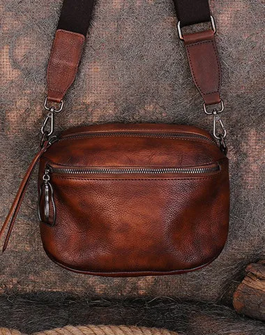 Vintage Black Gray Leather Womens Saddle Shoulder Bag Small Saddle Crossbody Purse for Ladies