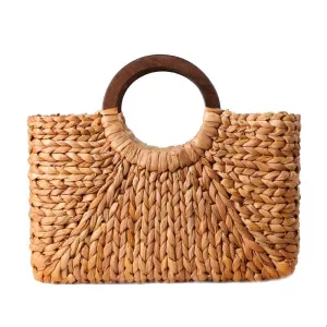 Vintage Bohemian Straw Rattan Handbag