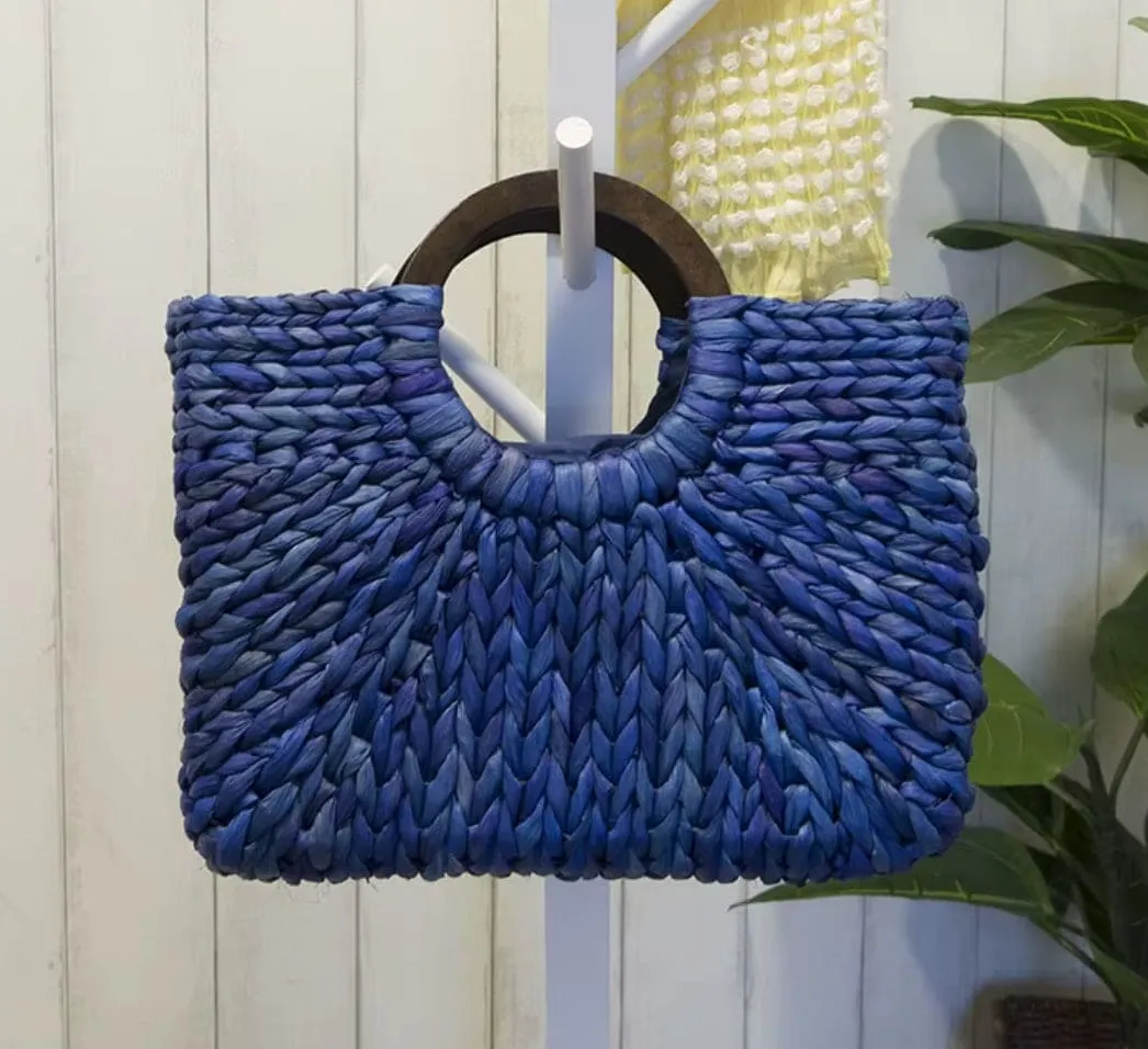 Vintage Bohemian Straw Rattan Handbag