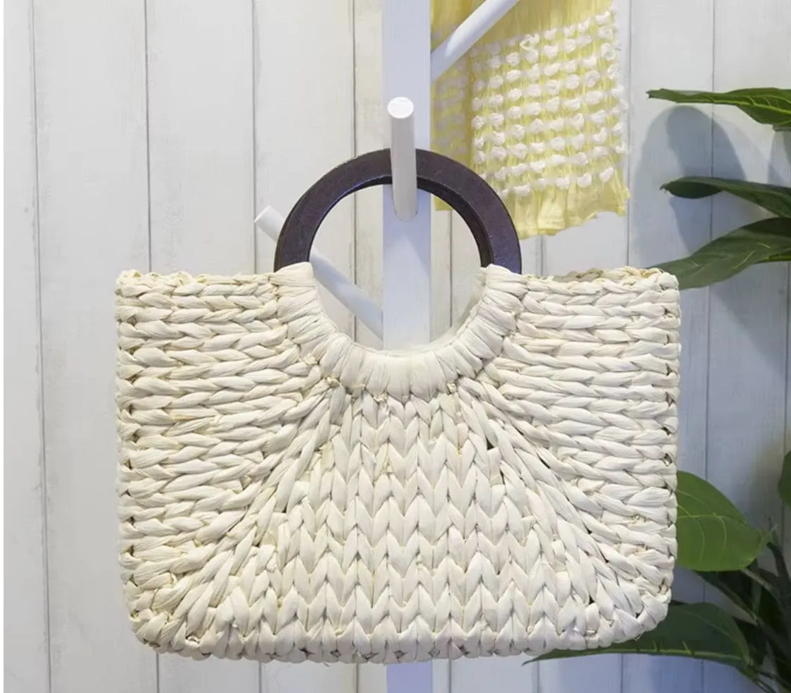 Vintage Bohemian Straw Rattan Handbag