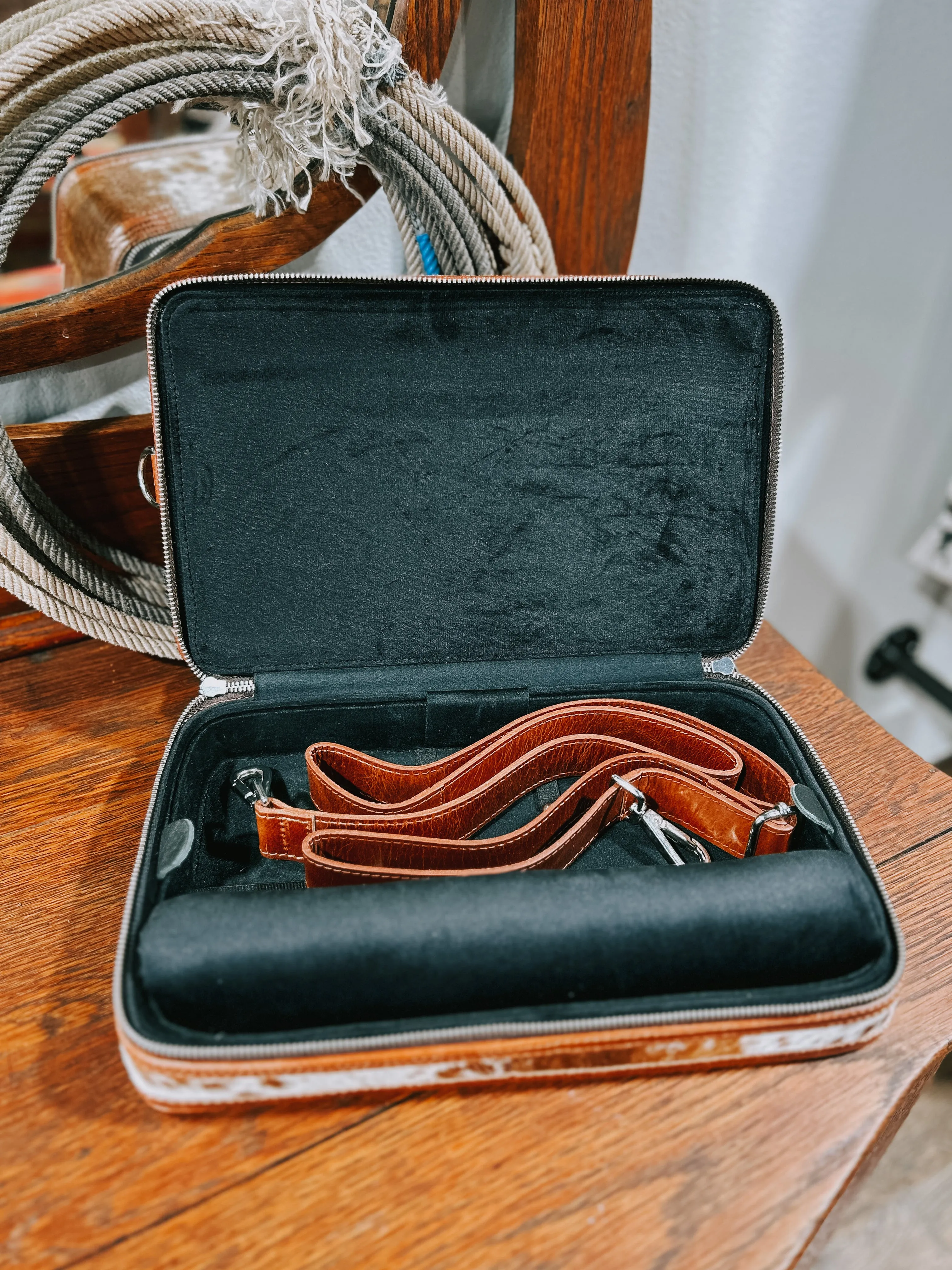 Vintage Cowgirl Double Decker Train Case