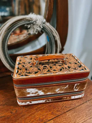 Vintage Cowgirl Double Decker Train Case