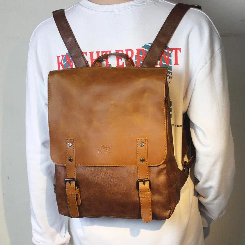 Vintage Faux Leather Backpack