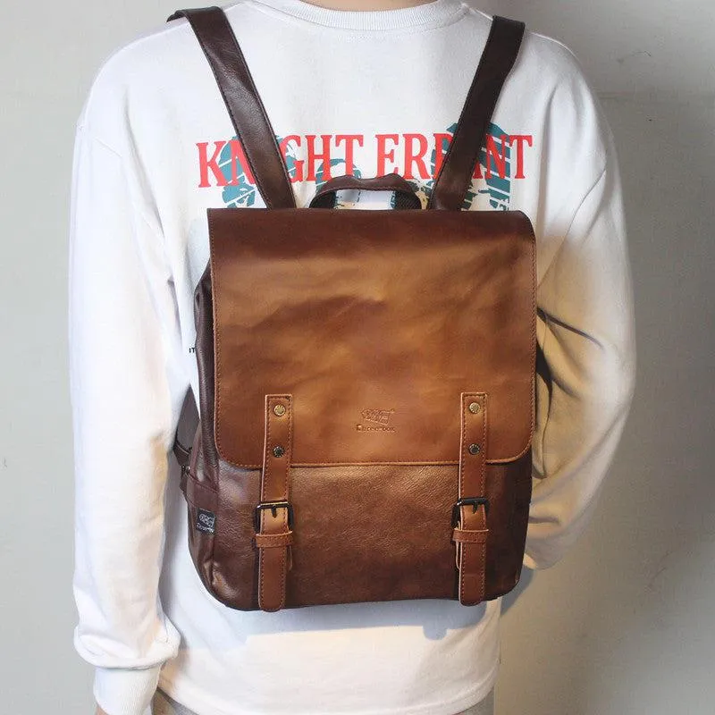 Vintage Faux Leather Backpack