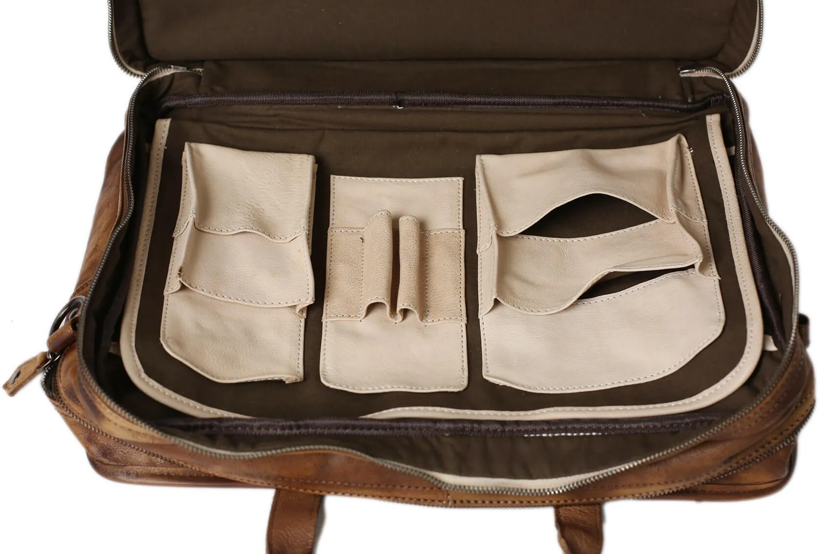 Vintage Full Grain Leather Men Briefcase, 16'' Laptop Bag, Handmade Business Handbag NZ01