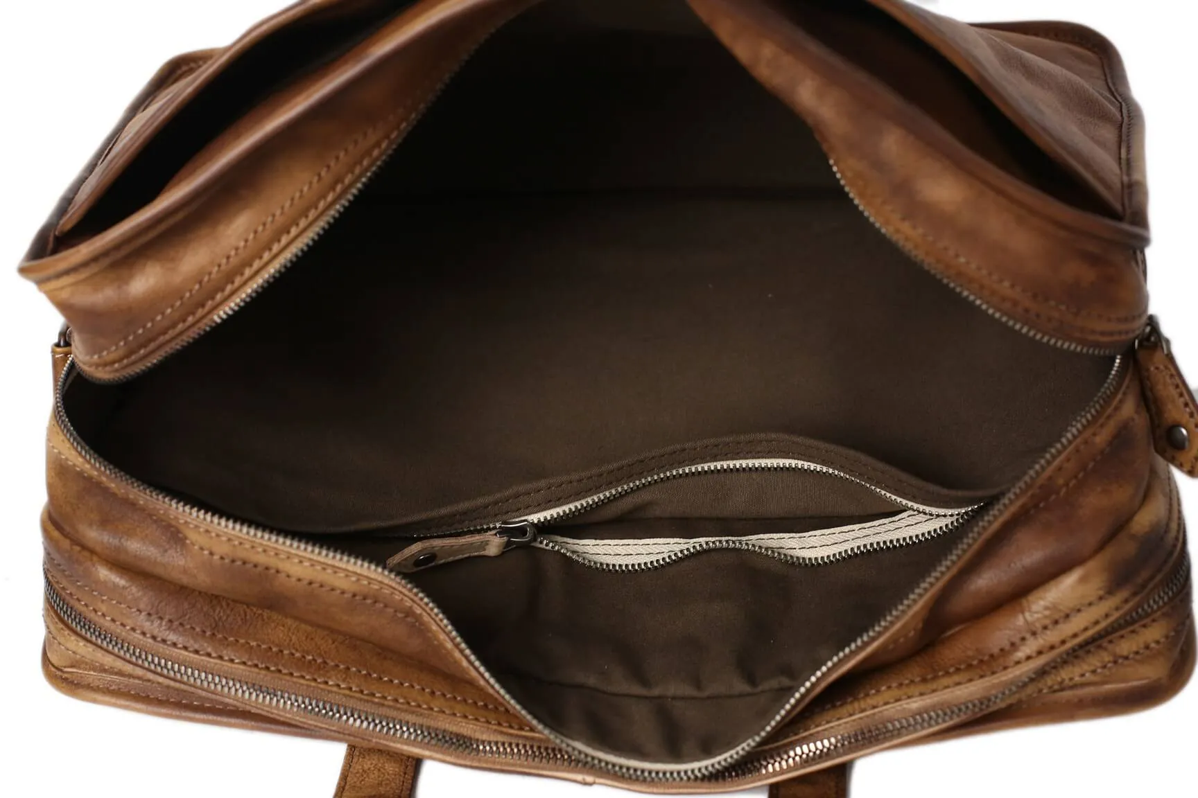 Vintage Full Grain Leather Men Briefcase, 16'' Laptop Bag, Handmade Business Handbag NZ01