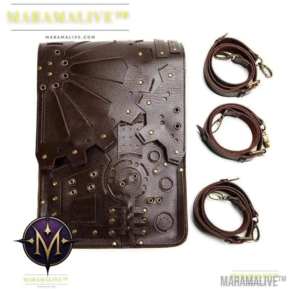 Vintage Gothic Steampunk Gear Vegan-Friendly Shoulder Bag Backpack