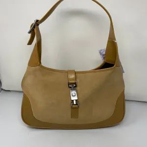 Vintage: Gucci Medium Jackie O Bag Tan LEather and Suede Shoulder Bag