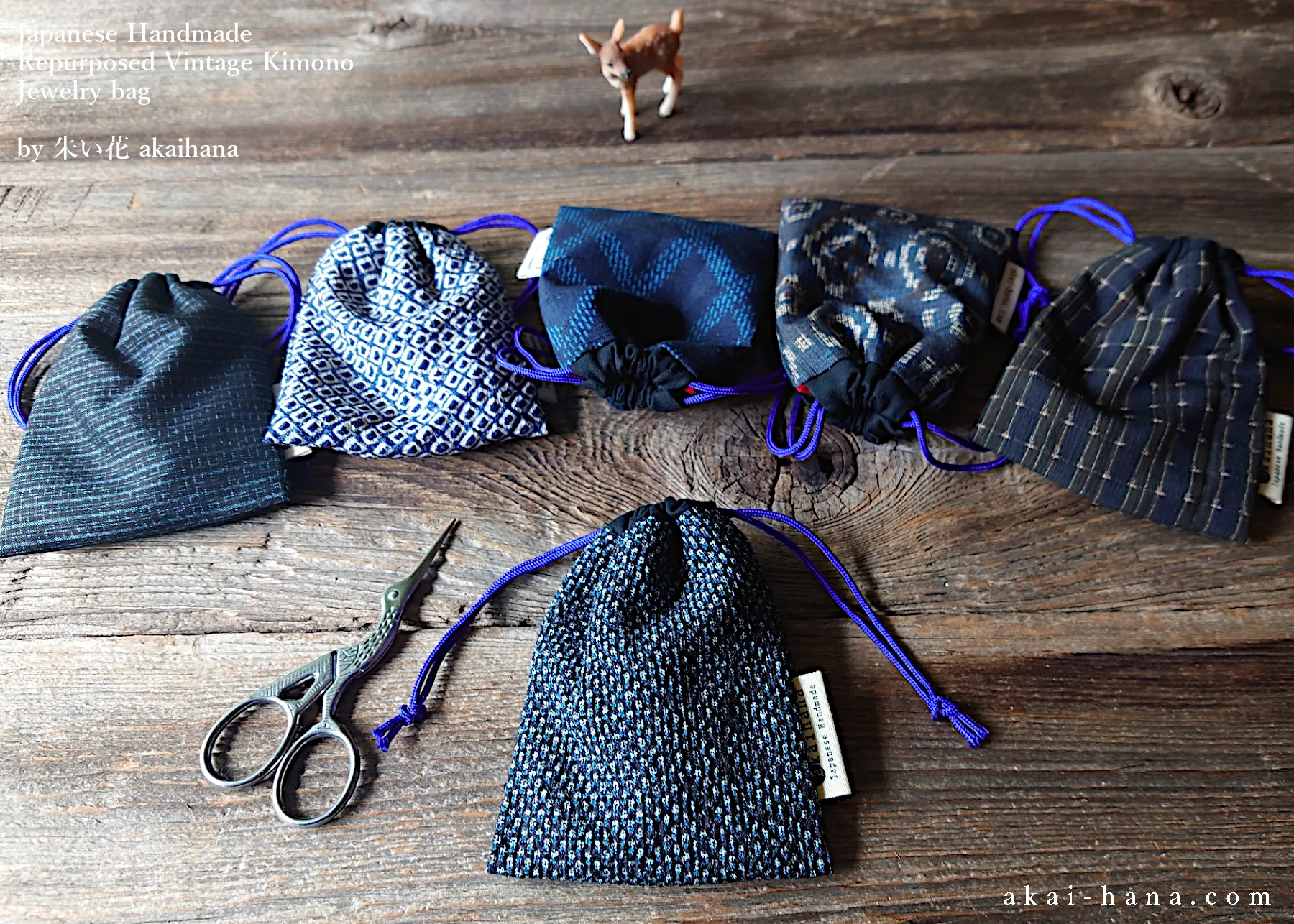 Vintage Kimono Travel Jewelry Bag ⦿kpvk0009