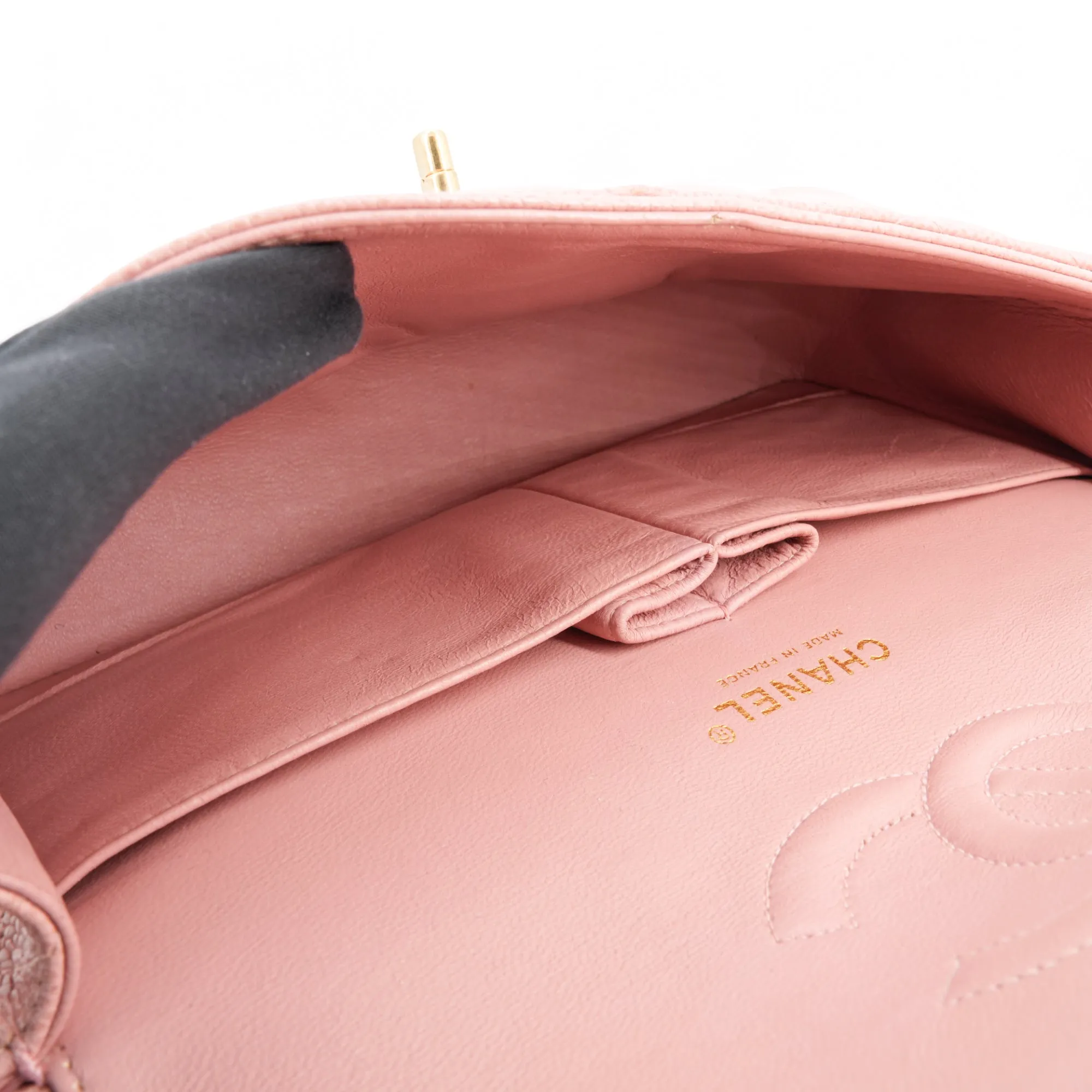 Vintage Pink Caviar Medium Classic Double Flap Bag 8 Series