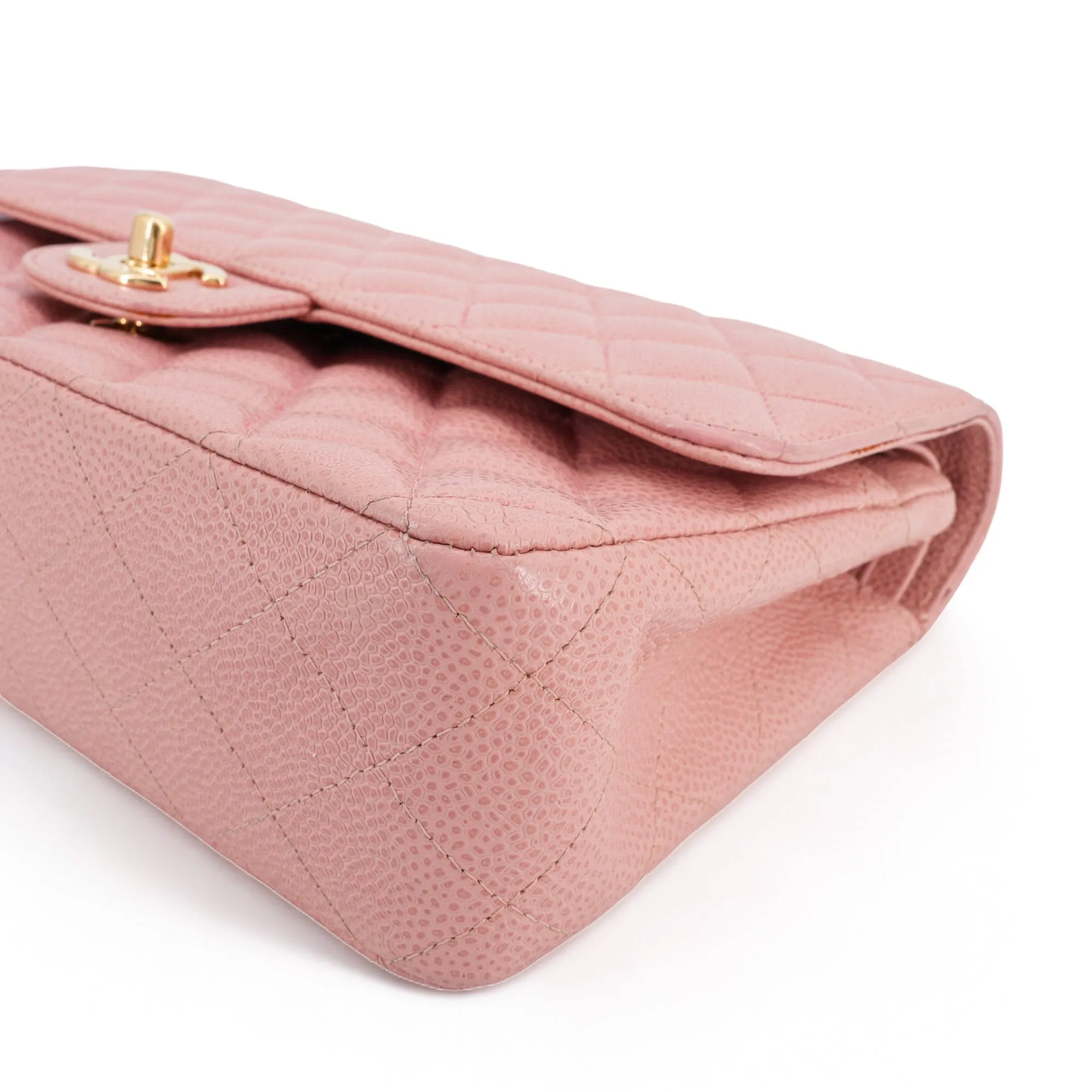 Vintage Pink Caviar Medium Classic Double Flap Bag 8 Series